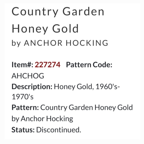10"๐ป"Country Garden"๐ป Honey Gold ๐ป Bowl by Anchor Hocking - Picture 8 of 9